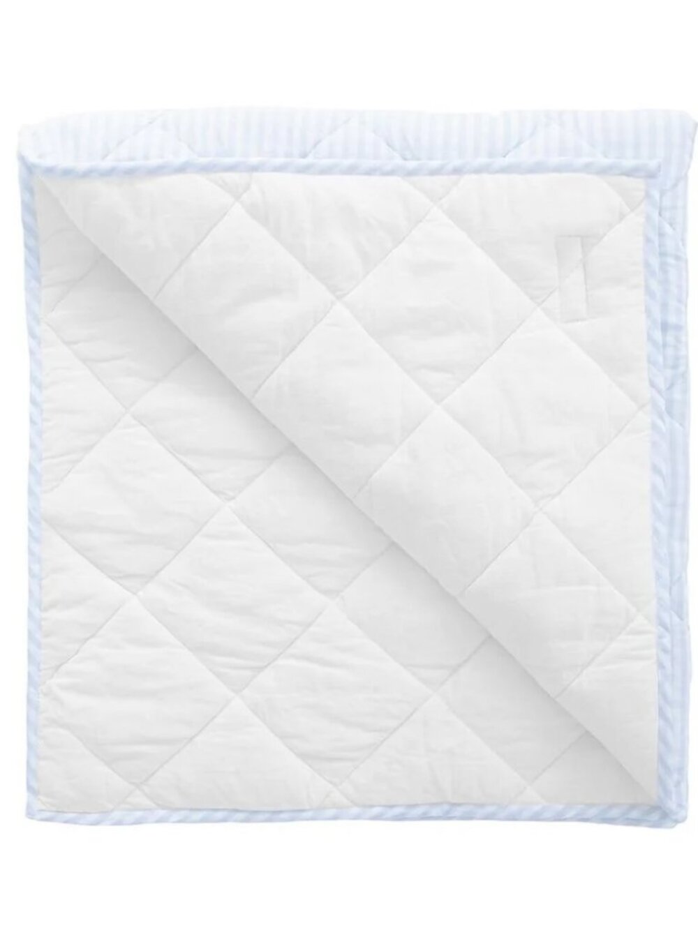Louelle Baby Play Mat, Pale Blue Gingham Linen